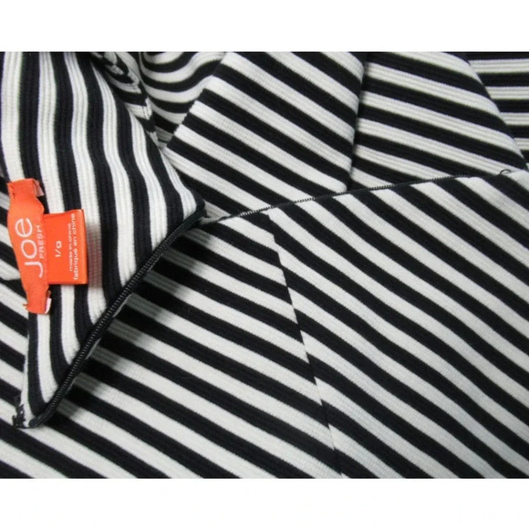 JOE FRESH Fit Flare Dress Black White Stripes Sleeveless Size Large Cotton Blend - Picture 9 of 10